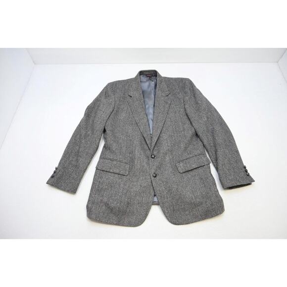 VTG Savile Row Tweed Handwoven Herringbone Wool Blazer Sports Jacket Mens 46 L - Picture 7 of 11
